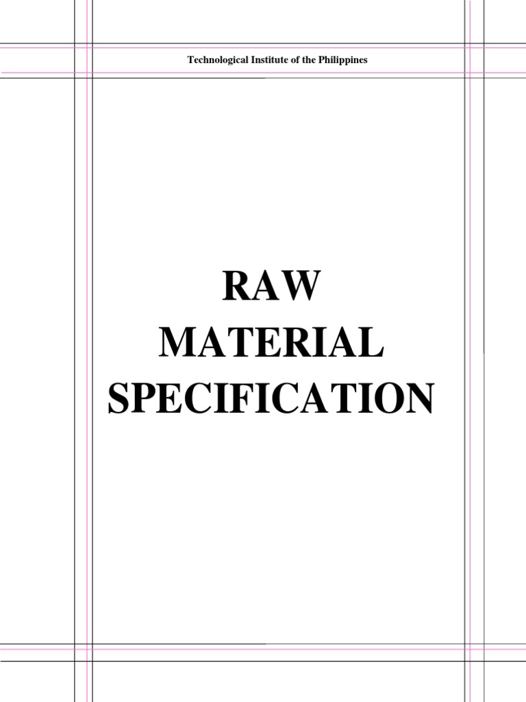 08 Raw Material Specifications PDF Nitric Acid Personal Protective Equipment