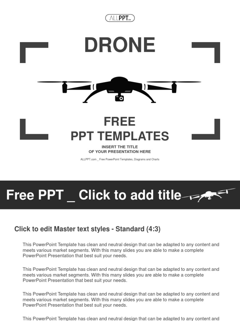 Free Drone PowerPoint Template | PDF | Career & Growth