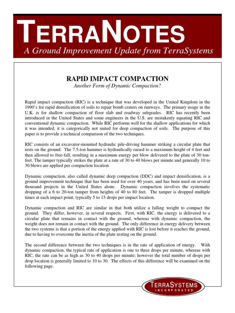 Dynamic Compaction Pdf – Numerical Modelling of Dynamic Compaction of ...