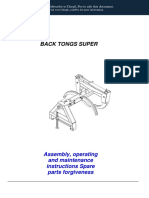 Back Tongs Super: Assembly, Operating and Maintenance Instructions Spare Parts Forgiveness