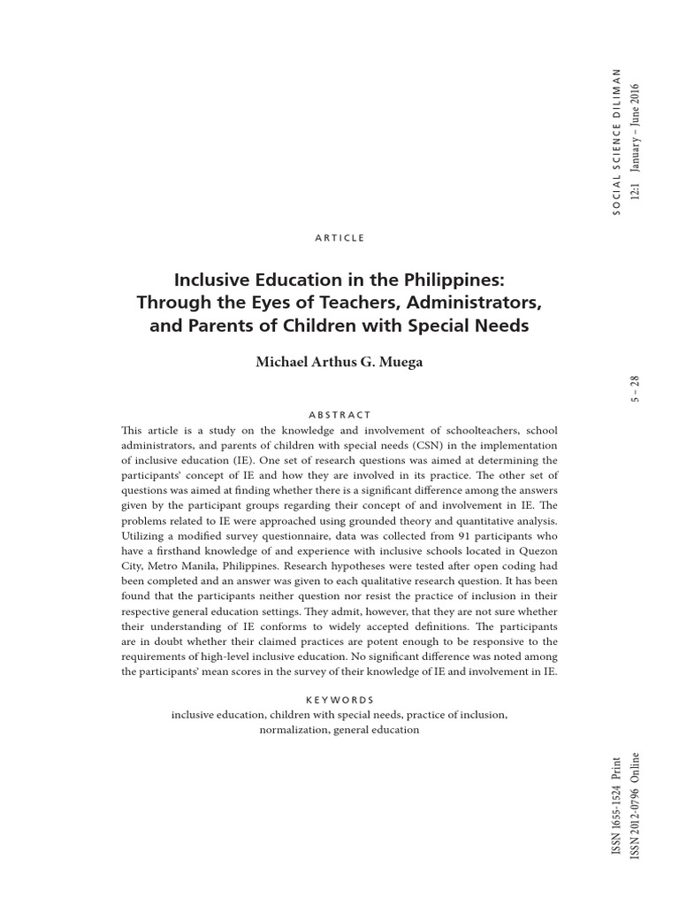 Insights on Inclusive Education in the Philippines | PDF | Survey ...
