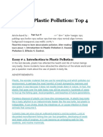 Essay On Plastic Pollution