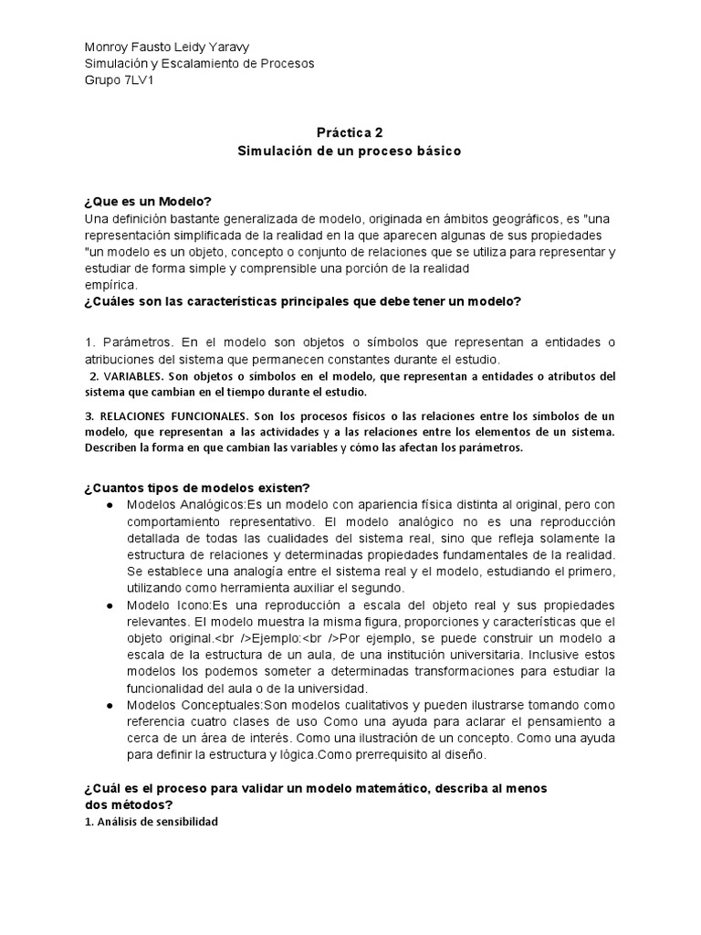 Definición y Tipos de Modelos | PDF | Modelo conceptual | Simulación
