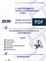 RCM - Mantenimiento Centrado en La Confiabilidad O MCC: Stephany Sarmiento Paredes Luis Carrera Fernandez