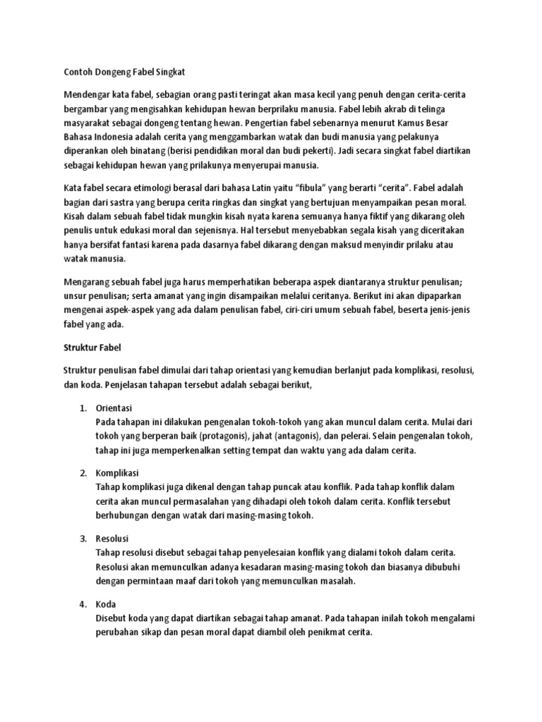 Ciri Ciri Fabel Docx