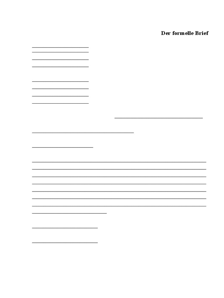 Der Formelle Brief | PDF