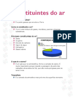 Os principais constituintes do ar e suas propriedades