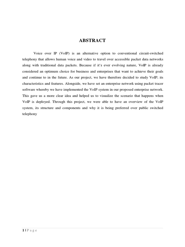 STUDY OF VoIP IN AN ENTERPRISE NETWORK THROUGH SIMULATION | PDF | Voice ...