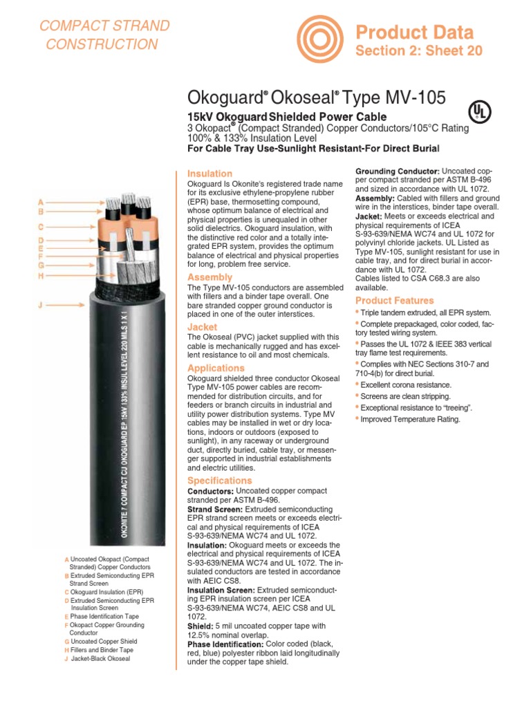 Okonite Cable Negro Electrical Conductor Building Engineering