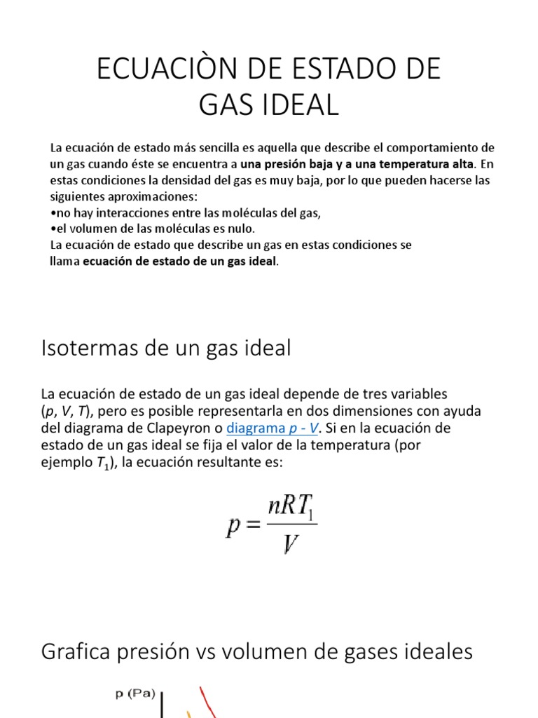 Ecuación de Estado del Gas Ideal | PDF | Métodos y materiales de enseñanza