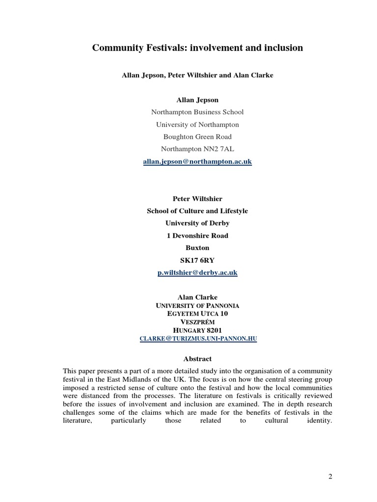 Community Festival Inclusion Analysis | PDF | Qualitative Research ...