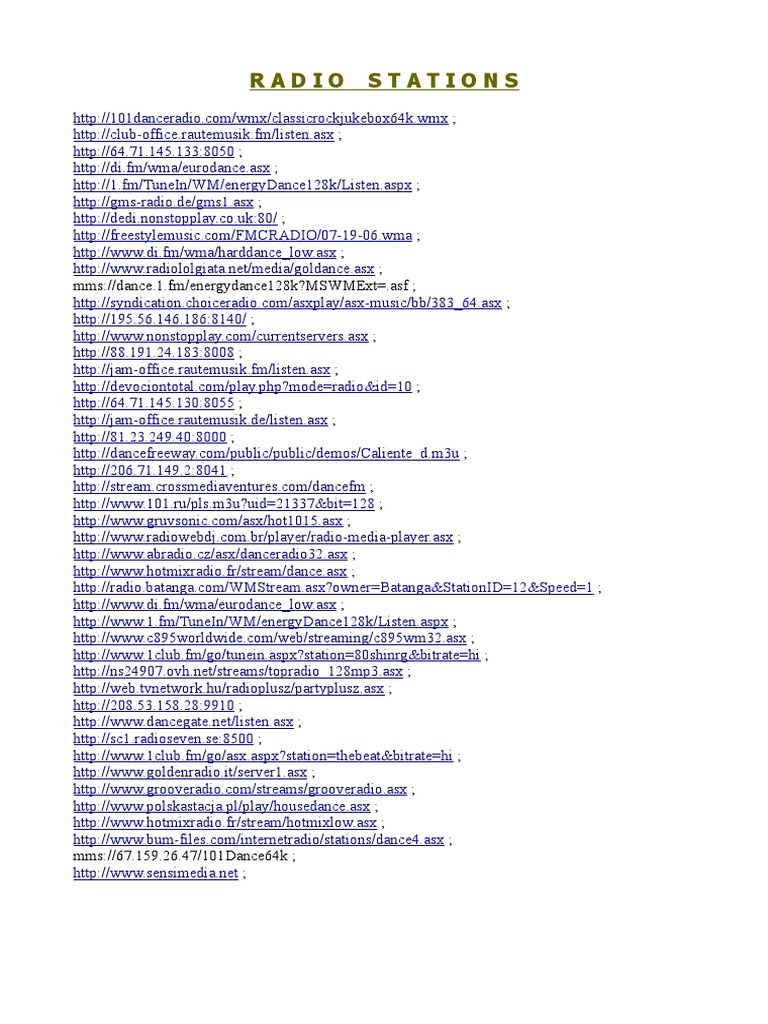 Stations | PDF