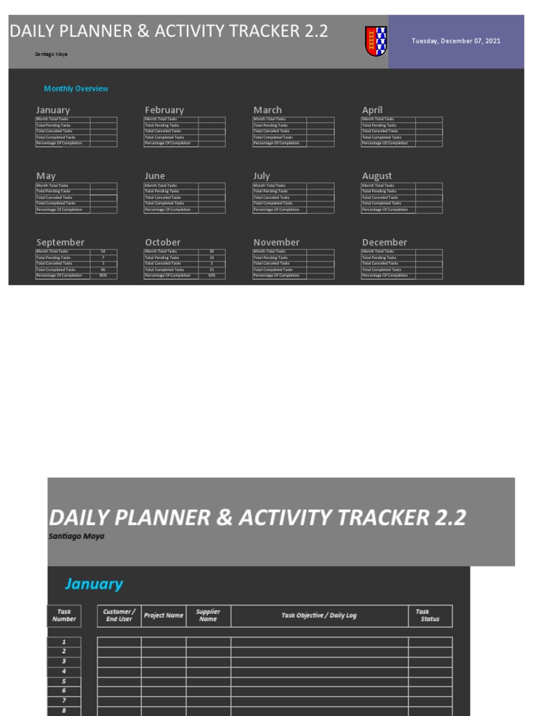 Monthly Task Overview and Tracker | PDF | Cyberspace | Business