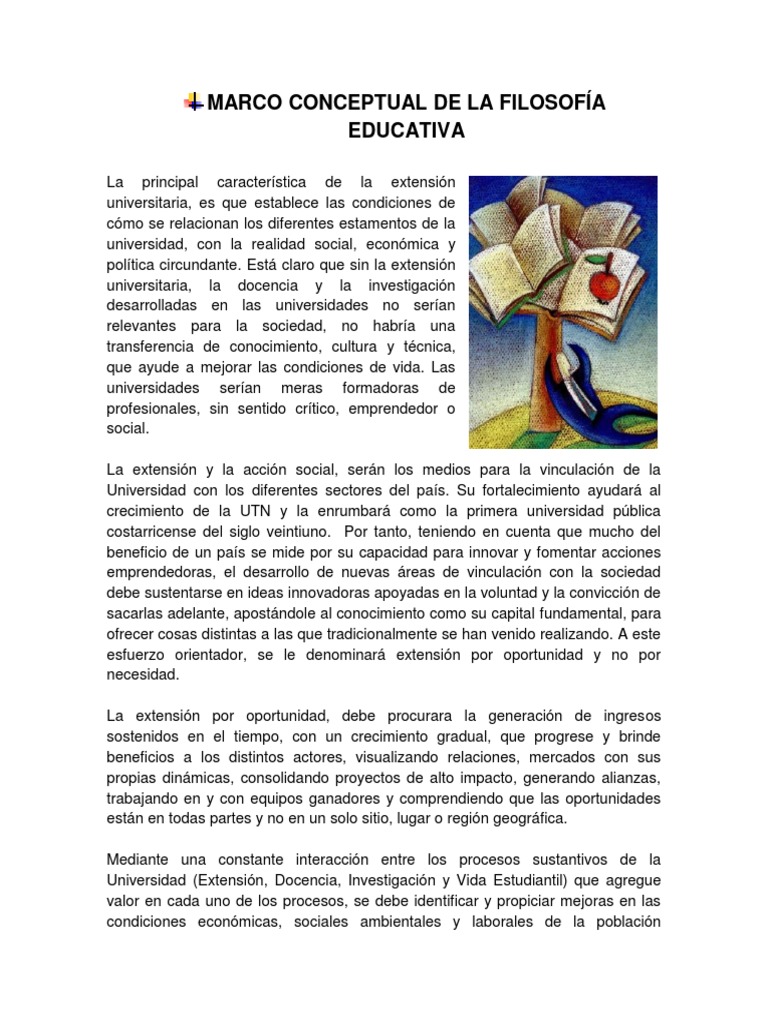 Marco Conceptual de la Filosofía Educativa | PDF | Filosofía de la ...