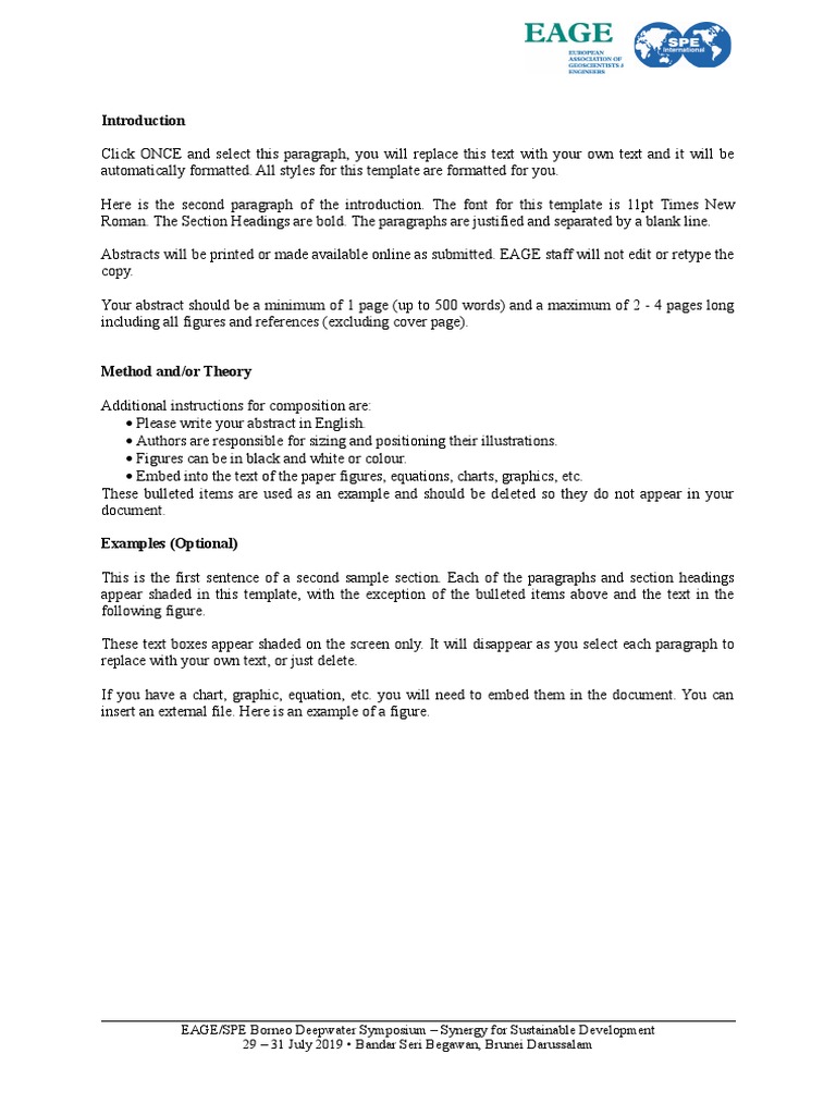 Abstract Submission Guidelines for SPE | PDF | Paragraph | Writing