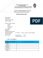 Formulir Pendaftaran Pemilihan Duta GenRe NTB 2019