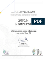 Curso Virtual de Manejo Del Dolor_certificado Online Manejo Del Dolor Fanny Espinoza