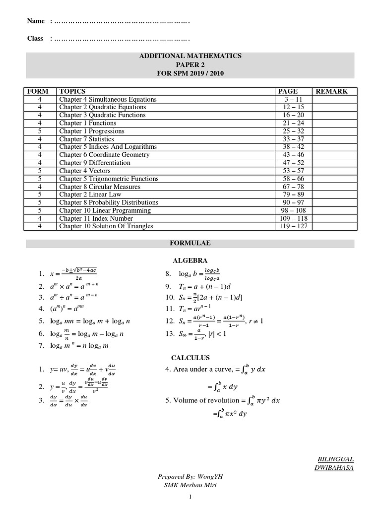 ADDITIONAL MATHEMATICS PAPER 2 SPM 2019.pdf  Quadratic Equation