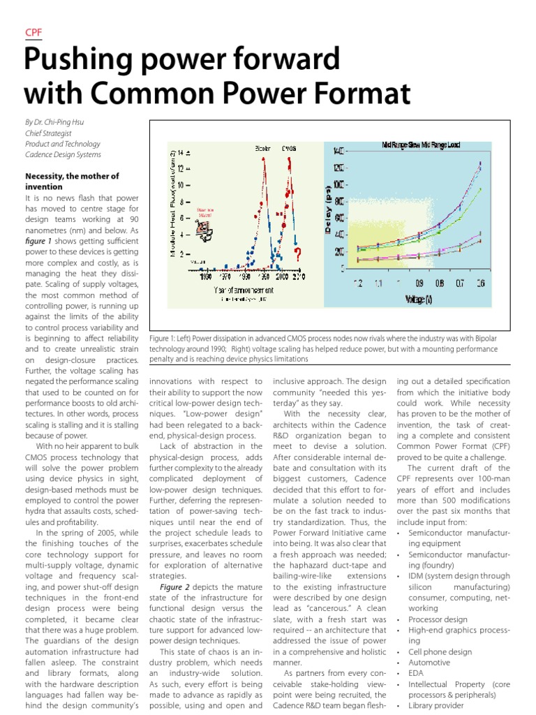 Pushing Power Forward With CPF | PDF | Logic Synthesis | Digital Technology