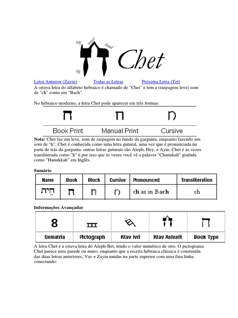 Letra Chet | PDF | Idioma hebreu | Messias