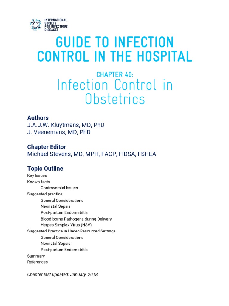Guide To Infection Control in The Hospital | PDF | Caesarean Section ...