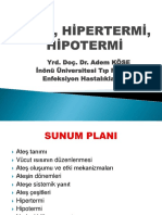 Ateş, Hi̇pertermi̇, Hi̇potermi̇ Yeni̇