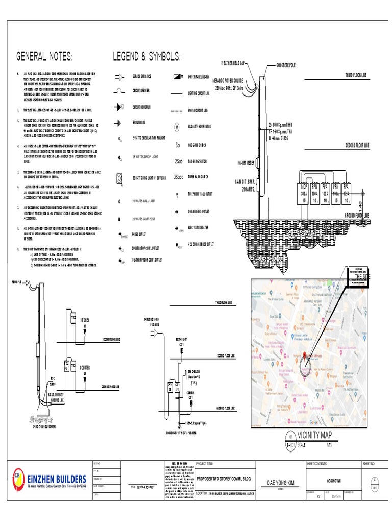 Legend & Symbols: General Notes:: Vicinity Map | PDF | Electrical ...