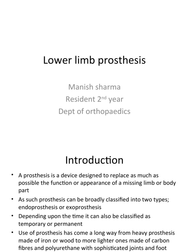 Comprehensive Guide to Lower Limb Prosthetics | PDF | Prosthesis ...