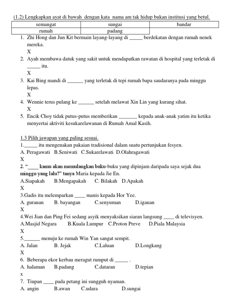 Latihan Unit 2 Kata Nama Am  PDF