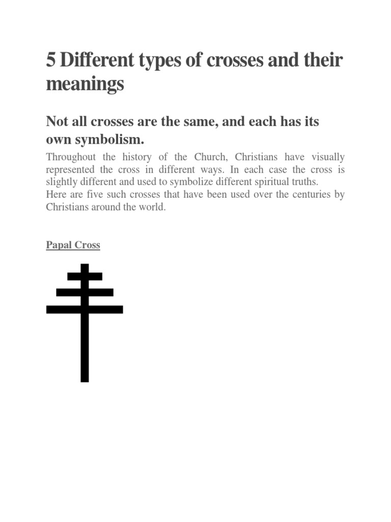 Five Different Types of Crosses and Their Symbolic Meanings | PDF ...