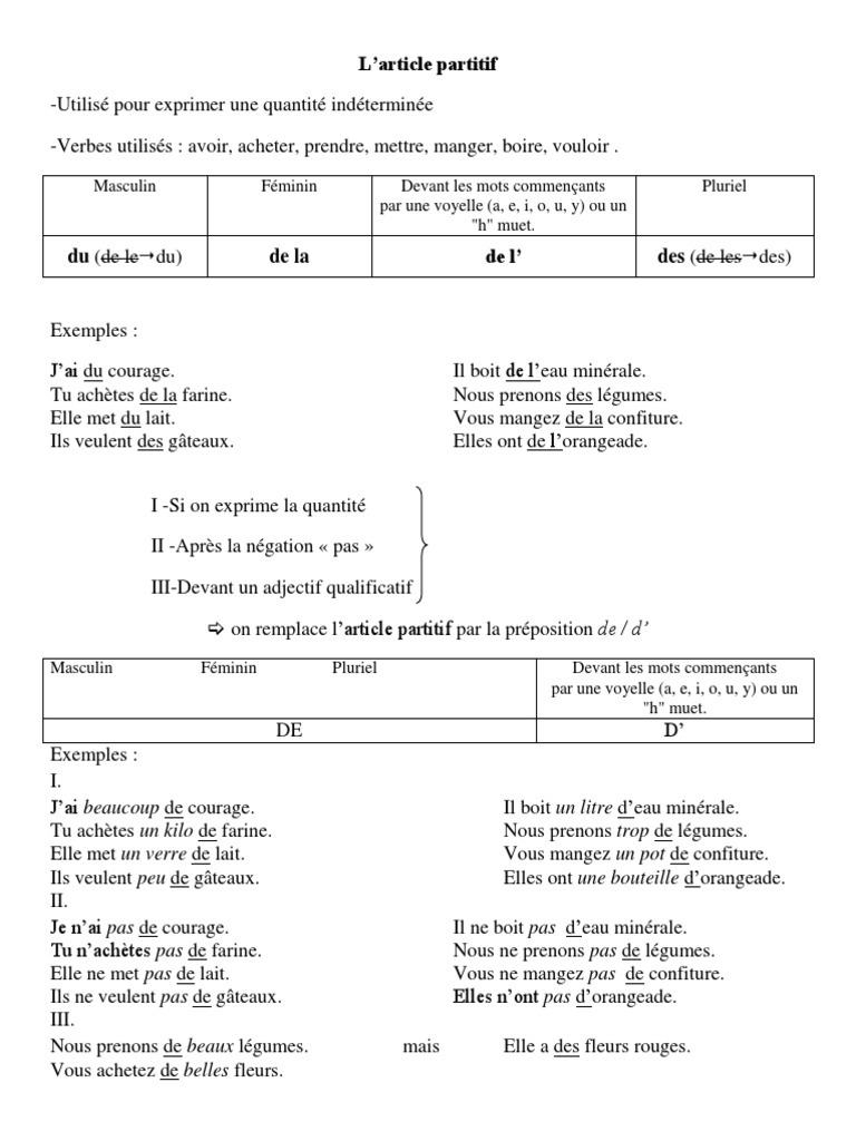 Exprimer La Quantite | PDF | Nourriture et boisson | Nourritures