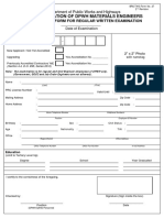 2nd Revised Application Form For DPWH Me
