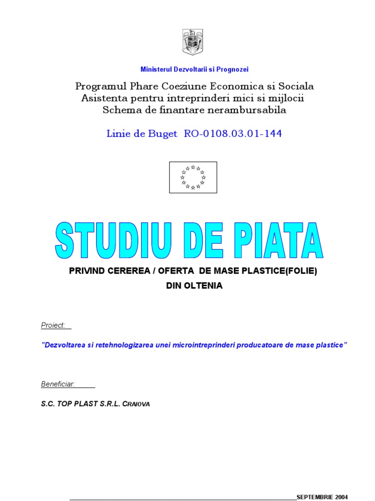 Studiu de Piata Top Plast PDF