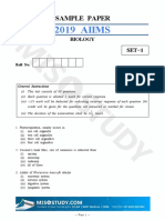 AIIMS 2019 Biology Sample Question Paper