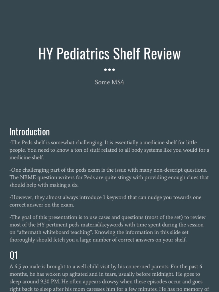 Divine Intervention Episode 21 Peds Shelf Review PDF PDF Medical