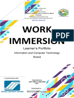 Work Immersion: Learner's Portfolio