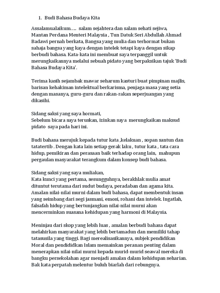 Teks Pidato Dah Edit Pdf