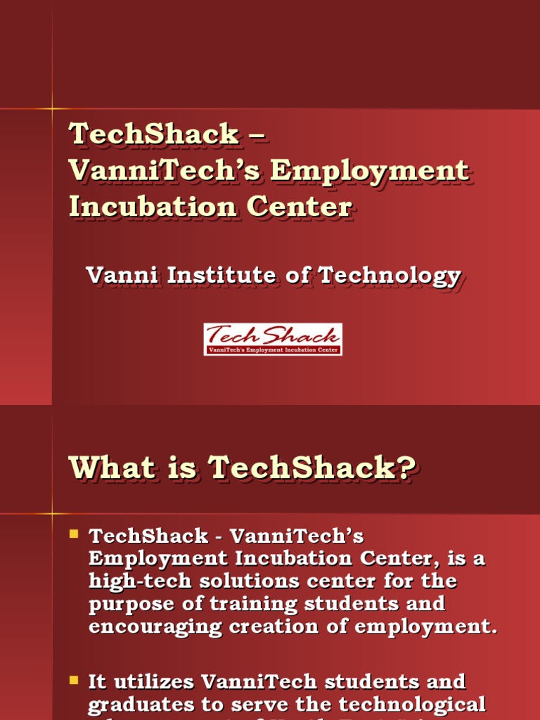 VanniTech's TechShack Employment Hub | PDF | Application Software ...