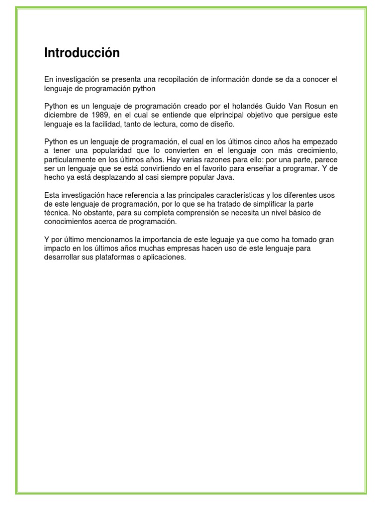 Python | PDF | Python (lenguaje de programación) | Lenguaje de programación