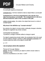 Chapter 6 Notes Circular Motion and Gravity