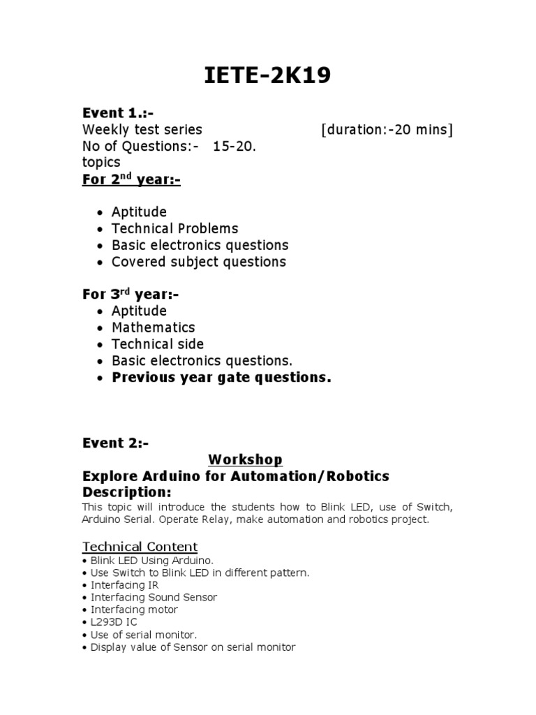IETE-2K19: Technical Content | PDF | Technology & Engineering