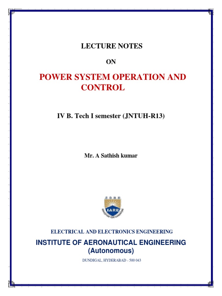 PSOC Lecture Notes | PDF | Electrical Engineering | Force