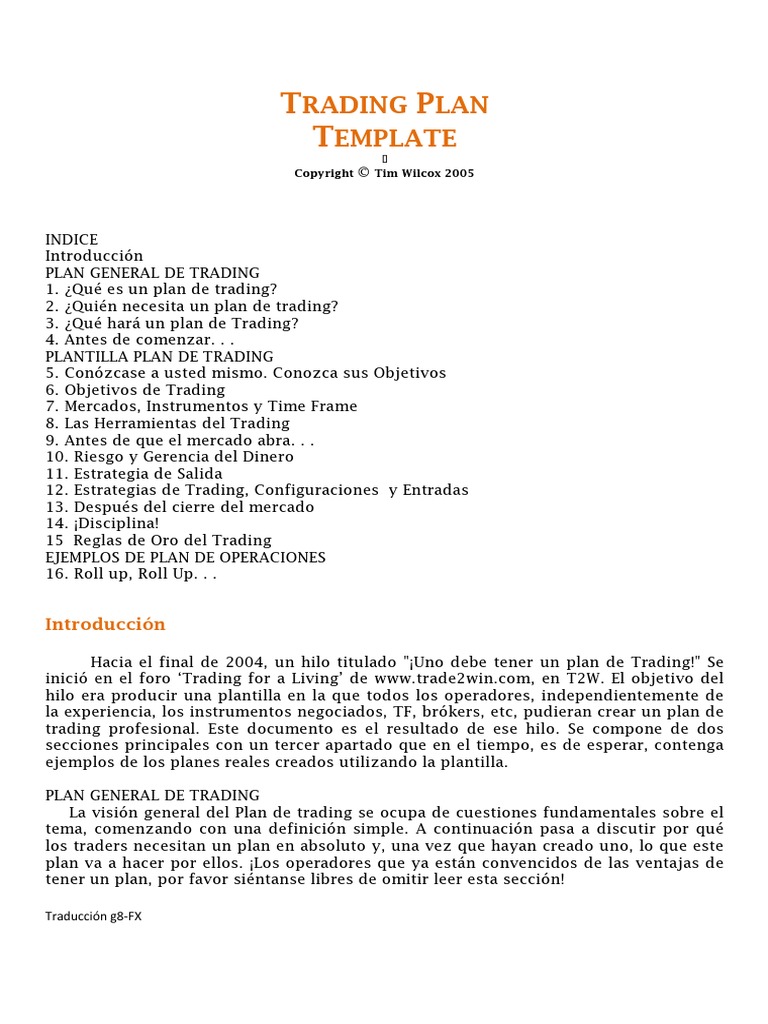 Plantilla Plan de Trading PDF | PDF | Toma de decisiones | Probabilidad