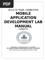 Mobile Application Development Lab Manual: (R13) Iv Year I Semester