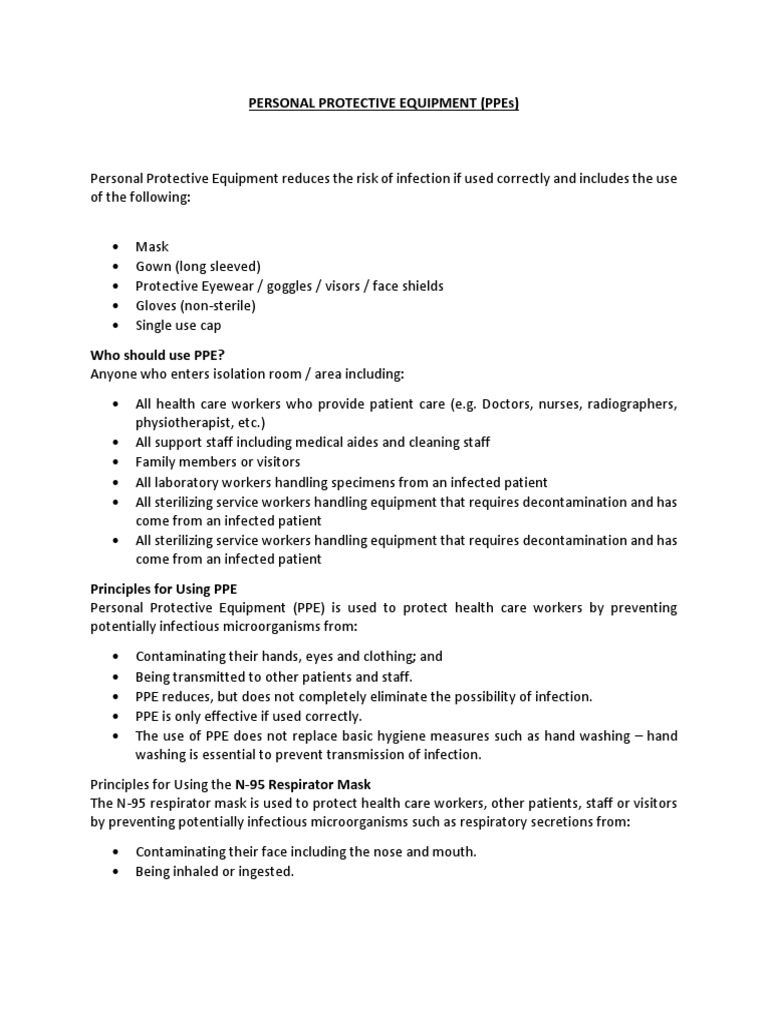 Essential Guide to Personal Protective Equipment | PDF | Disinfectant ...