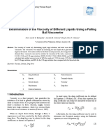 Determination of The Viscosity of Different Liquids Using A Falling Ball Viscometer