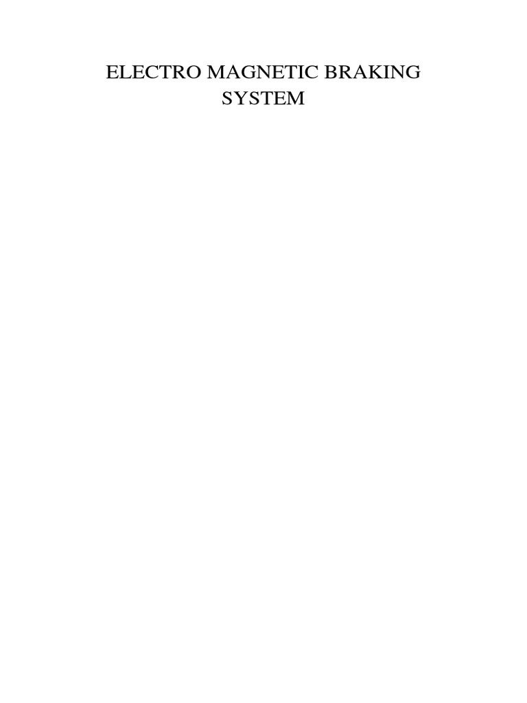 Electro Braking System PDF Rectifier Electric Motor