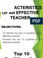 Characteristics of An Effective Teacher