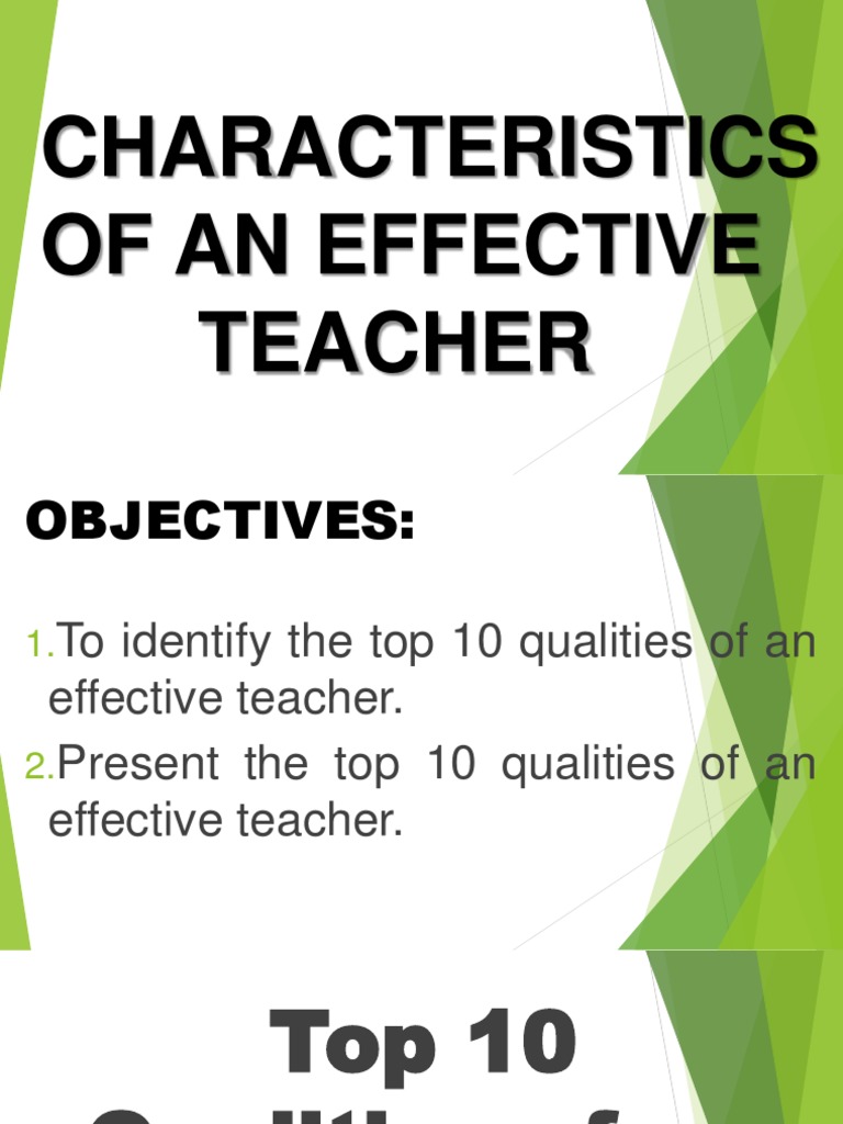 Characteristics of An Effective Teacher | PDF