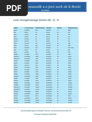 Liste Unregelmassige Verben Iii Q Si